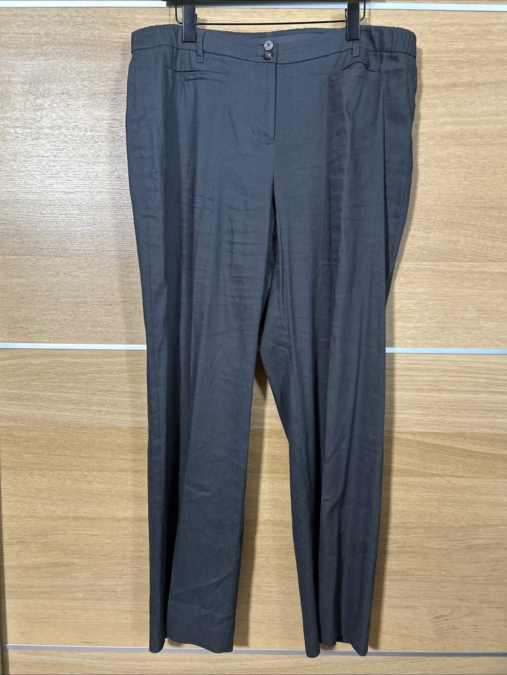 J Jill Linen Stretch Pants Womens Sz 12 Gray Straight Elastic Waist Blend Casual